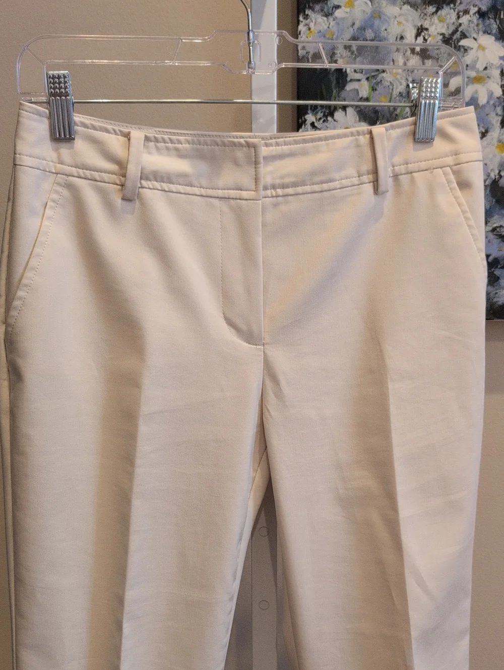 Talbots Women's Cream Straight-Leg Trousers